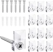50 Sets of Mirror Holder Clips Kit, Crystal Clear Plastic Mirror Clip,Mirror Holder Clips Glass Retainer Clips Kit,Mirror Hanging kit with Screws and Fixed Mirror Box Door
