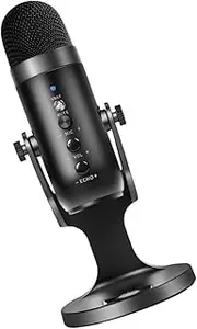 HAMPPLIES 1pc USB Computer Microphone Durable Multi Functional Mic with Holder for Laptop and Voice for Meetings Games and Recording Black