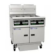 Pitco Gas Fryer Split Tank, Computer Control, Filter Drawer On Casters, Flush Hose, Double Fryer Bank On Casters SSH55T-C/FD/FF