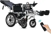 Reclining Electric Wheelchair for Adults,Intelligent All Terrain Power Wheelchair with Remote Control Foldable Motorized Wheelchair for Senior, 20 Miles Long Travel Range Portable Airline Approved