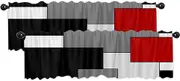 Fanghui 2 Pack Valances Red and Black Geometry Abstract Window Treatment Valances Modern Art Bathroom Bedroom Living Room Kitchen Short Curtain Rod Pocket 54x18 in