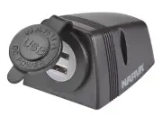 Narva Heavy-Duty Surface Mount Accessory Dual USB 12V 5V 2.5A 81154BL