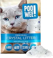 POOWEE! Fresh Crystal Cat & Kitten Litter, 6kg - Long Lasting, Non-Toxic and Low Odour Formula, Locks in Moisture, Reduced Litter Tracking, Australian Owned, Unscented