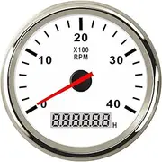 PMGMZPGPMA 52mm Digital Tachometer Car Truck Boat Tacho Gauge with Hourmeter for Diesel,Gasoline Engine 12 V 24 V with Red Backlight Automobile Tachometer(CS)