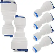 NOLITOY 6pcs Quick Connect Fittings 1/4" to 3/8" Push Connectors Plastic Water Tube Pipe Fittings for Water Systems Purifiers Filters