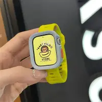 在飛比找蝦皮商城優惠-矽膠錶帶+ TPU 錶殼透氣手鍊保護套兼容 Apple wa