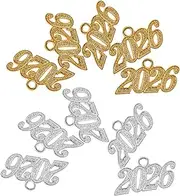 [JEWEDECO] 20pcs 2026 Charm Pendant Alloy Jewelry for DIY Bracelets Necklaces Earrings Stylish Number Charms with Electroplated Finish Durable Design for Unique Crafts and Accessories