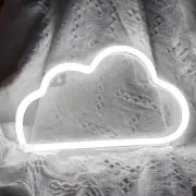 Cloud Neon Signs, LED Light for Wall Decor, Battery or USB Powered Sign Shape...