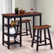 Bar Set 3 Pieces MDF Black vidaXL