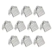 300Pcs Ribbon Crimp Clamp Ends 6mm Cord End Clasp for DIY Craft Silver Tone