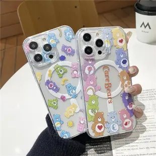 支架 彩虹熊 care bears 閨蜜 手機殼 適 iphone 15 14-3C玩家