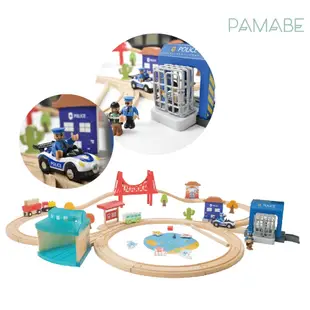 【PAMABE】木製玩具火車軌道組-中級 軌道車 現貨供應/木製/火車/組合玩具/益智玩具/交通車/禮物首選