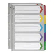 2x Marbig 5-Tab A3 Portrait Ring Binder Plastic Tab Divider Document Organiser