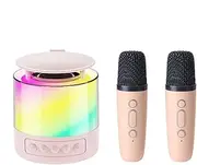 Wireless Karaoke Machine,Speaker Microphones - Home Speaker with Wireless Microphones for Adults Kids with Lights for Parties