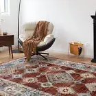 Extra Large Rug Red Allover Distressed Persian Washable Carpet Mat Runners