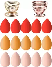 15 Makeup Sponges Blenders with 2 Sponge Holders, Makeup Blender Foundation S...