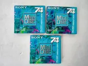 3 NEW SONY Mini Disc MDW-74AN 74 min Factory Sealed Emerald Green Made in JAPAN