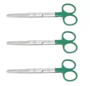 3 Premium Dressing Dissecting/Operating Scissors Green 5.5" Straight Sharp/Blunt