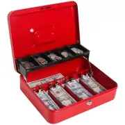 Large Cantilever Money Box, Cash Box with Key Lock - 5 Compartments & 4 Sprin...