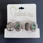 BELIEVE IN...BY L & J Stretch Bracelet Tree of life | Abalone Shell