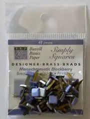 MONOCHROMATIC BLACKBERRY Square Matte Finished Metal Brads(48pc) Bazzill•Split