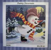Printed needlepoint tapestry Canvas Only Orchidea 24x24 Cm Snowman