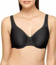 WACOAL 42C #855192 BEAUTY FULL FIGURE UNDERWIRE BRA, BLACK, NWT $58