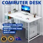 Arya Workstation Computer Desk w/Storage Shelves Wood Home Office Desks Study