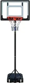 GROZY Portable Basketball Hoop Stand System 2.1m Height Adjustable Net Ring 38" Frame,Basketball Frame Net Set Professional Outdoor Basketball Stand with Wheels for Adults Adjustable High 1.55M-2.1M