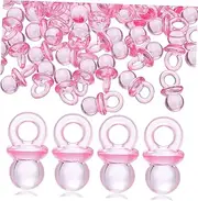CHICAMPERA 100 Pcs Mini Acrylic Pacifiers Safe Smooth Pacifiers for Shower Decorations for Games Favors for Newborns Acrylic Material