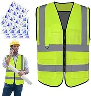 [Generic] High Visibility Vest,Security Vest With Ice Bag Heat Protection | Comfortable Reflective Safety Vest, Construction Vest, Safety Vest for Summer Outdoor Sports, Men Women Work