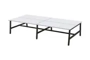OL Axis Trestle 4 User Bench White Top with Black Frame