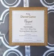 NWT Newport King Duvet Cover Set 300 Thread Count 100% Cotton Satin Geo Grey