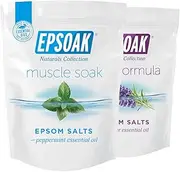 Scented Epsom Salt Bundle - 2 Pack of Sleep 2lbs & Muscle Soak 2lbs. All-natural bath soaks