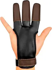 KESHES Archery Glove Finger Tab Accessories - Leather Gloves for Recurve & Compound Bow - Three Finger Guard for Men Women & Youth