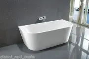 Bathroom Acrylic Free Standing Bath Tub 1500x750x580 Freestanding "Back to Wall"