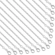 Selizo 30 Pack Necklace Chain Silver Plated Necklace Chains Bulk Cable Chain Charms for Jewelry Making, 1.2 mm (18 Inches)