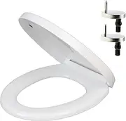Soft Close Oval Toilet Seat White Quick Release Loo Toilet Seat with Adjustable Hinges Standard O Shape Toilet Seat with Top Fixing PP by AAN