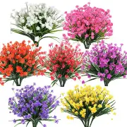 Artificial Flowers Plastic Fake Plants UV Resistant Home In/Outdoor Garden Decor
