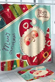 Merry Christmas from Smiling Santa Shower Curtain