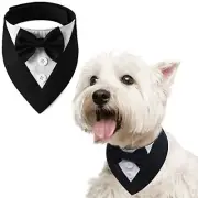 Dog Tuxedo, Adjustable Polycotton, Formal Attire for Small X-Small Black