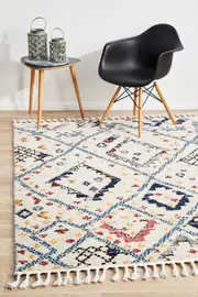 Rug Culture White Multi Plush Moroccan Rug