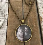 TSAR Nicolas II of Russia - Romanov & Tsarevitch Alexis PENDANT + NECKLACE