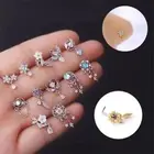 Steel Colorful L Dangle Nose Studs Nose Nails Nose Rings Body Piercing