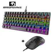 RK84 Gaming Keyboard and Mouse Combo,Mechanical Switch Rainbow Wired Ergonomic