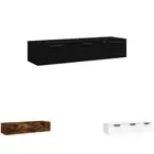 Wall Cabinet Engineered Wood Floating Shelf Storage Smoked Oak/White vidaXL
