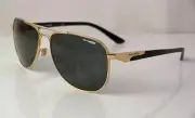 ARNETTE ONE TIME AVIATOR SUNGLASSES GOLD BLACK METAL FRAME GREY LENS NEW LAST