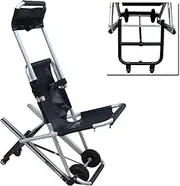 Foldable Portable Stair Stretcher Lift Stair Chair for Elderly, Disabled Lightweight Stretcher Trolley Wheelchair with Quick Release Buckle for Fire Evacuation Ambulance