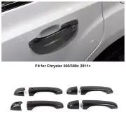 Carbon Fiber Door Handles Decor Shell Cover Trim Kit For 2011+ Chrysler 300 300C (for: Chrysler)
