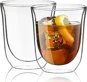 Levitea Double Walled Glasses Thermo Tumber, Barware, Drinkware, Glassware (Set of 2) -8.4-Ounces